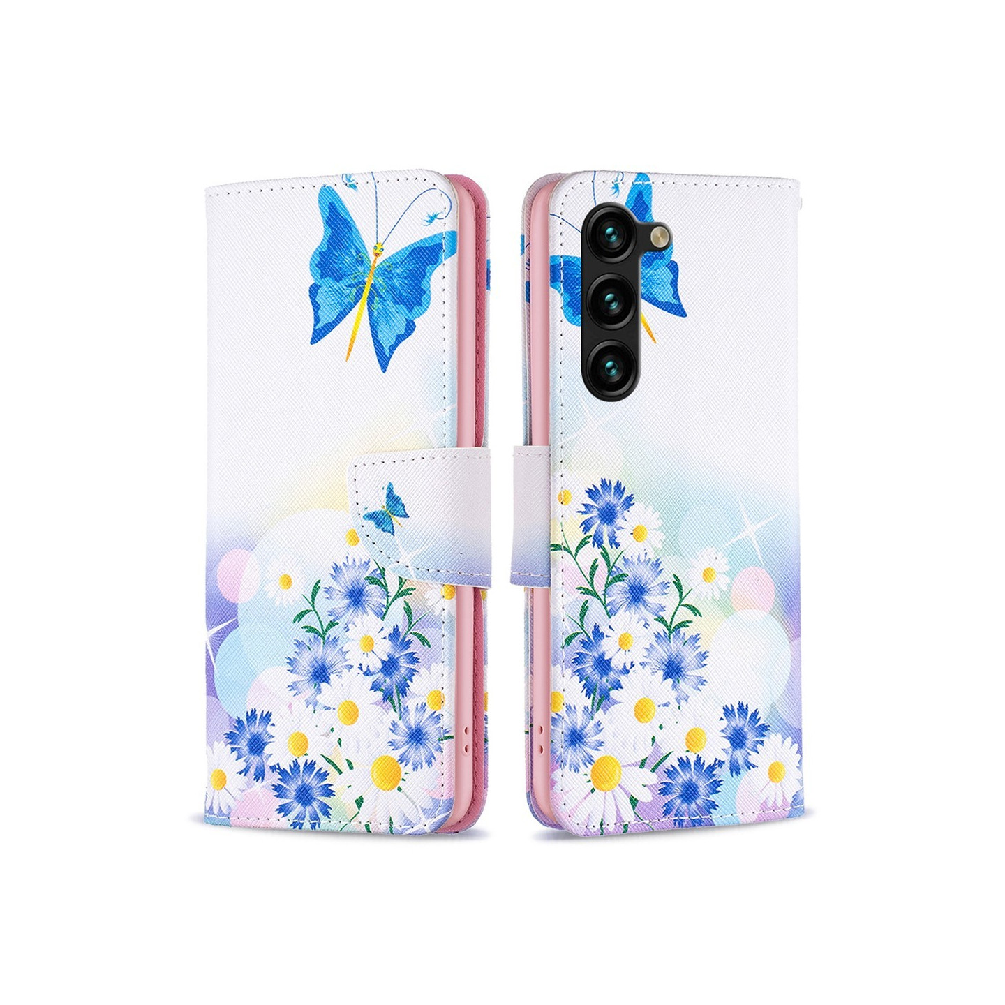 Til Samsung Galaxy S24+ tegnebogstativetui mønstertelefoncover