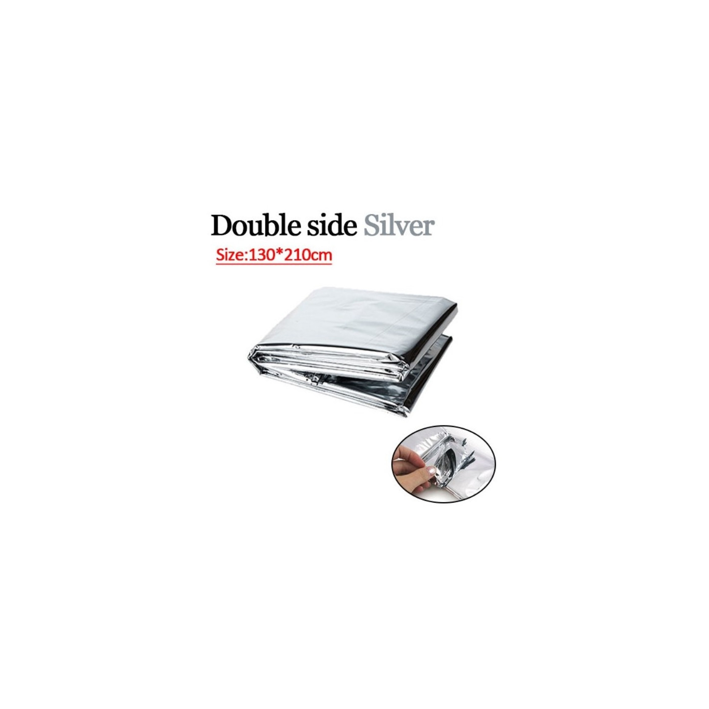 nødteppe Survival Rescue Førstehjelpsfolie Termisk teppe 130x210cm