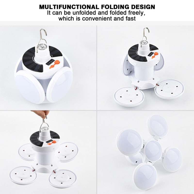 Solar Camping Lanterna Lampetelt Oppladbar fjernkontroll