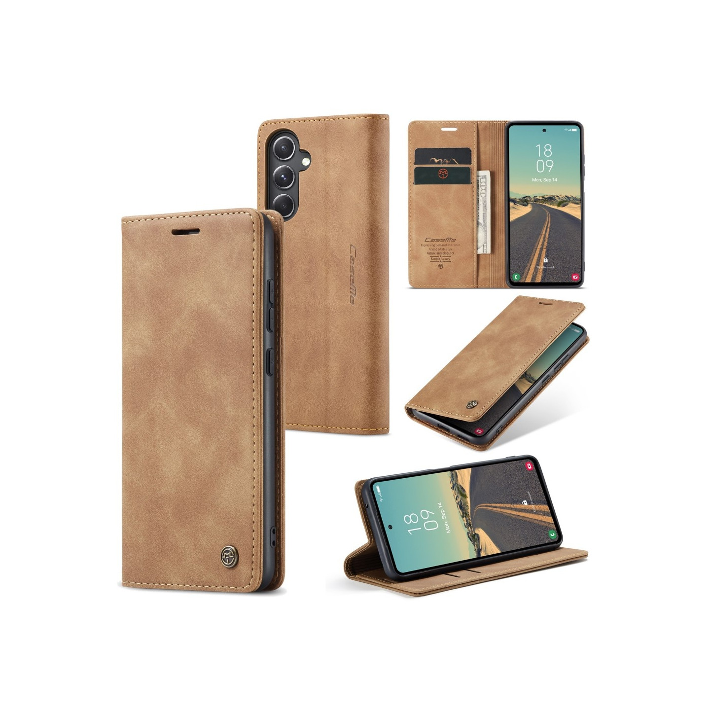 CASEME Retro Wallet Case for Samsung Galaxy S23 FE