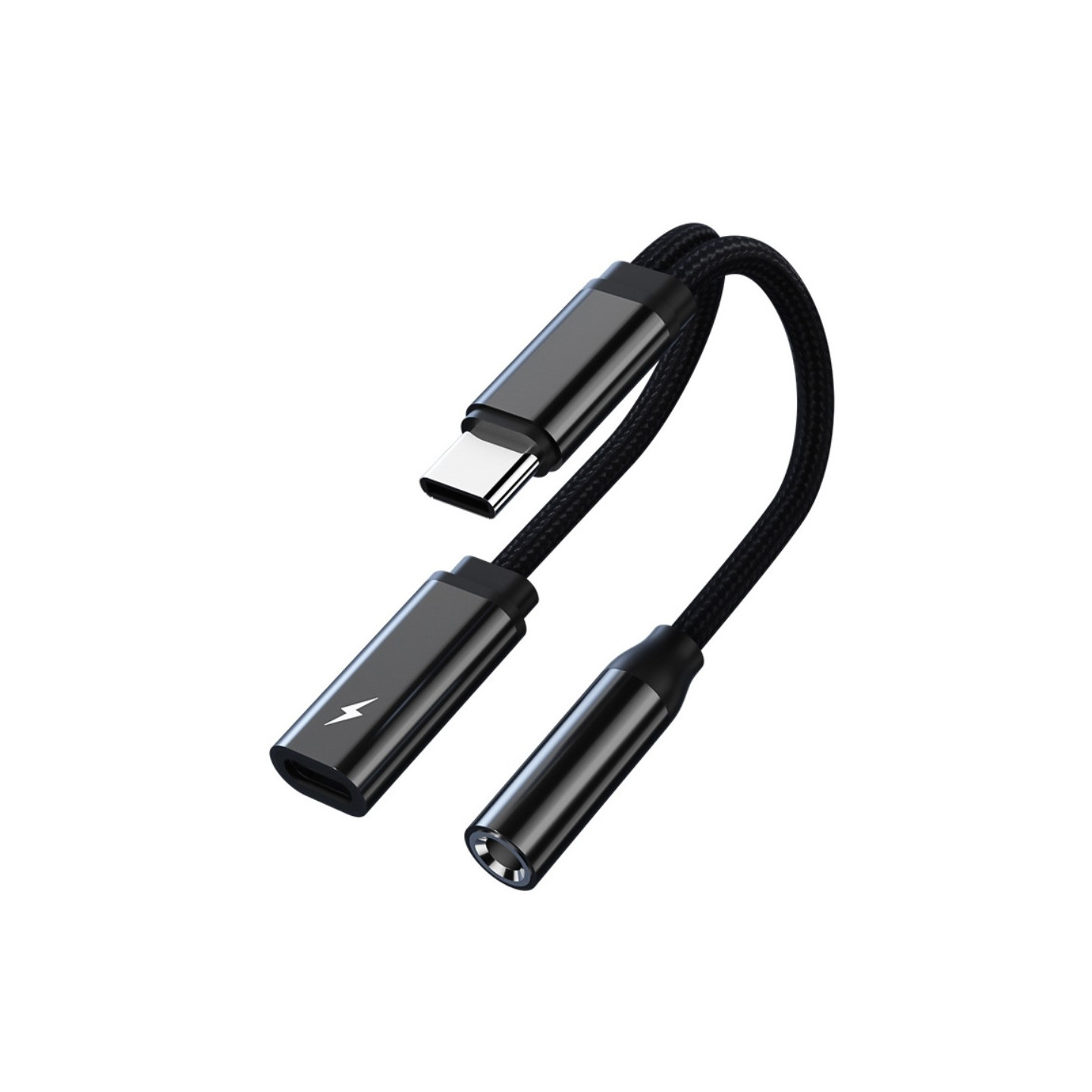 USB - C uros - 3,5 mm + USB - C naaras kuulokesovitin AUX - jakaja