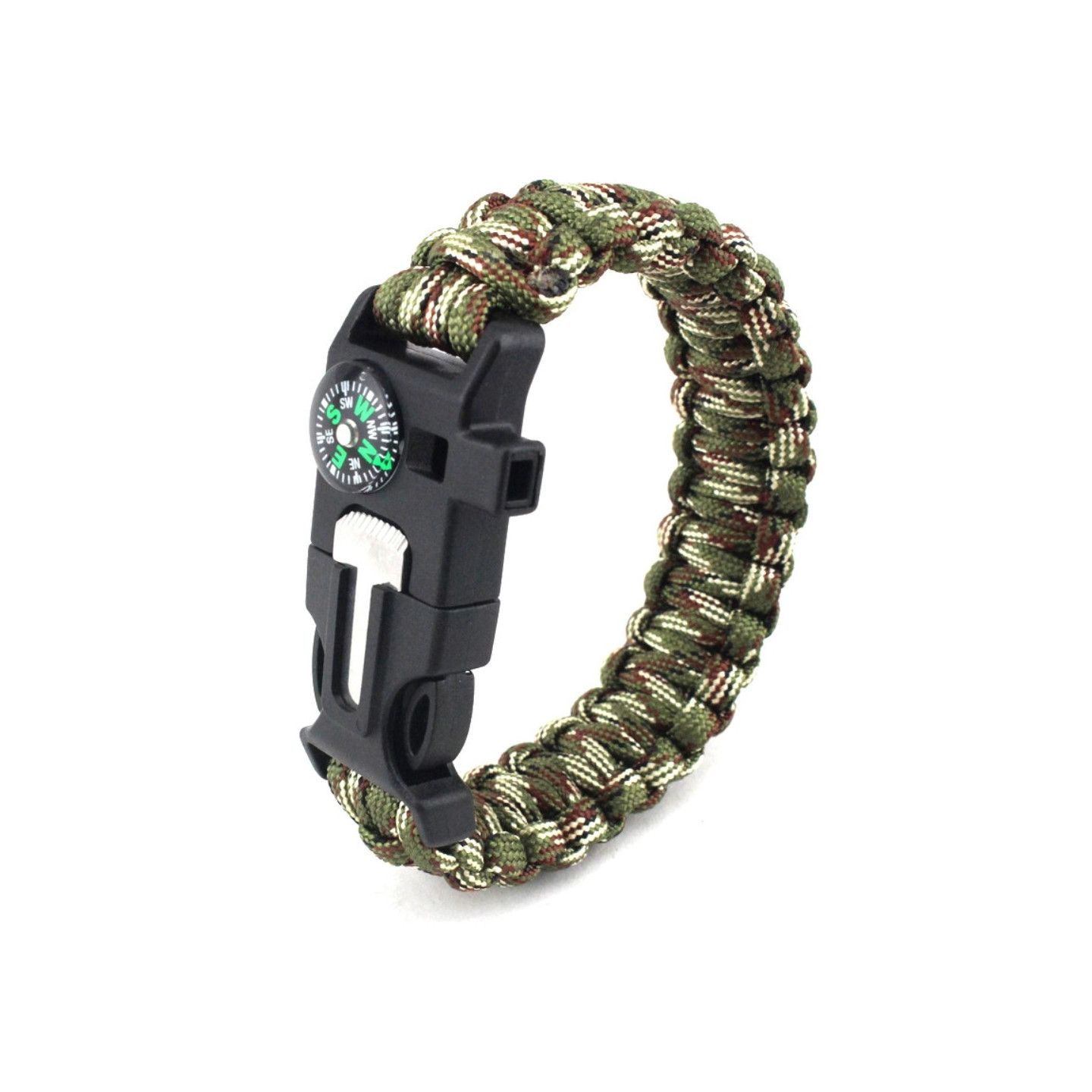 Survival Bracelet Survival Emergency Armbånd - Grønn kamuflasje