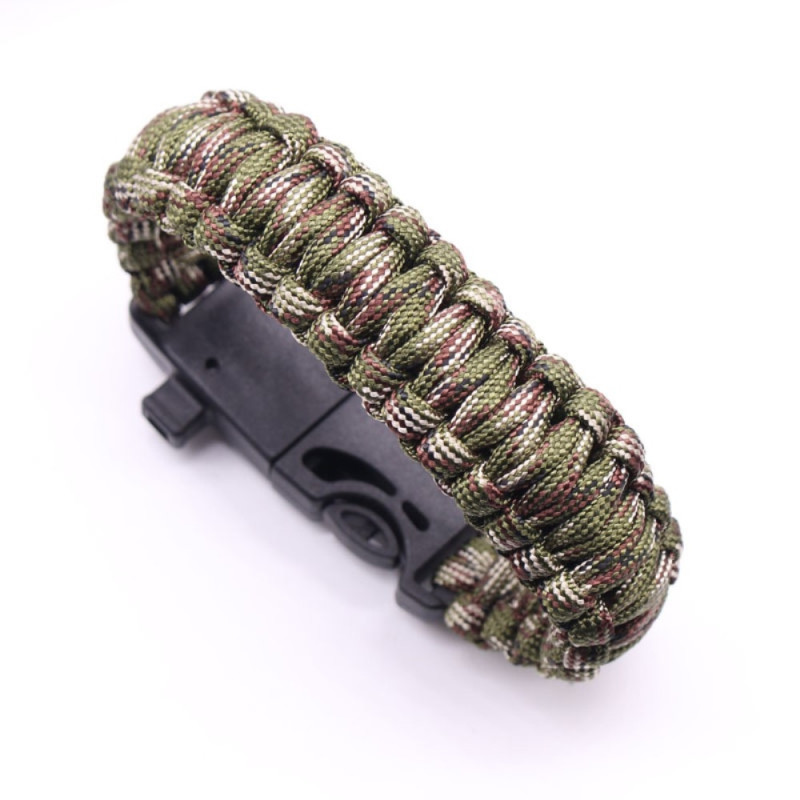 Survival Bracelet Survival Emergency Armbånd - Grønn kamuflasje