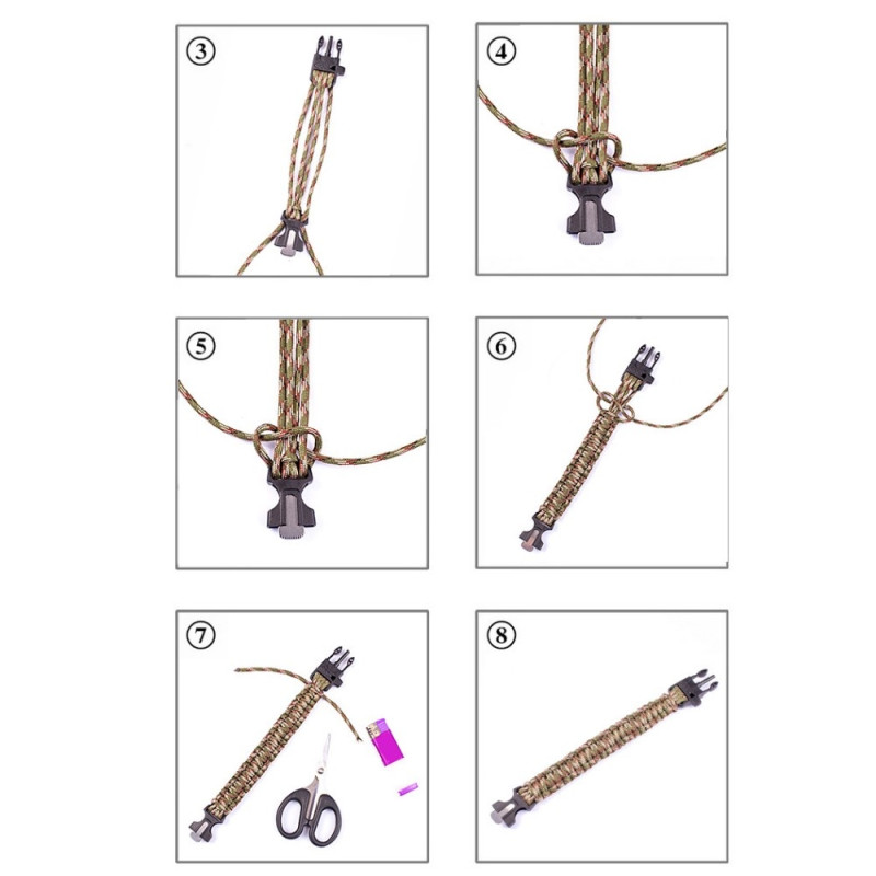 Survival Bracelet Survival Emergency Armbånd - Grønn kamuflasje