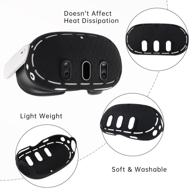 Meta Quest 3 VR Protective Shell - suojakuorelle, silikonisuojalle pölyltä putoamiselta