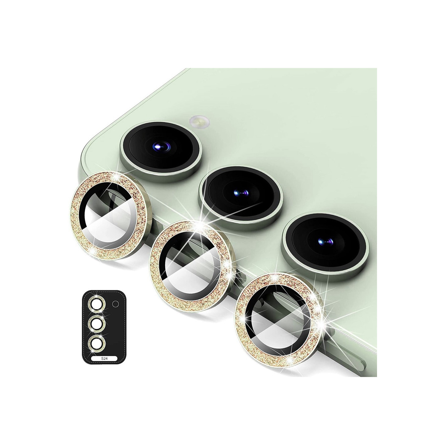 ENKAY Til Samsung Galaxy S24 Kamera Linsebeskytter Hærdet Glas Glitter
