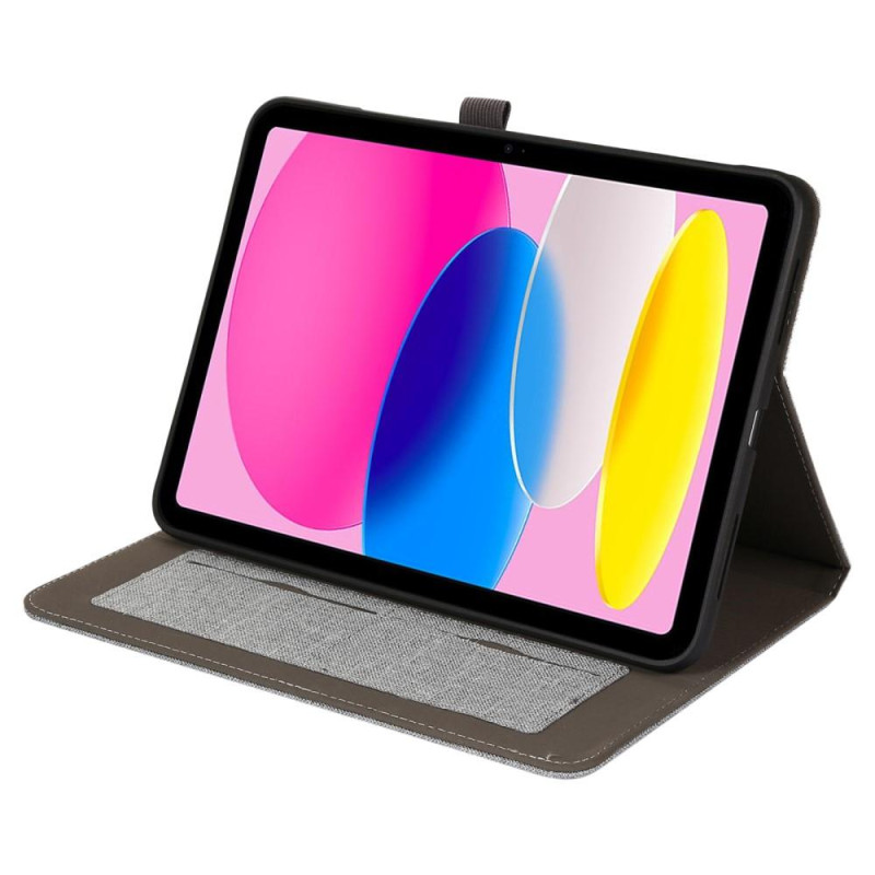 Apple iPad 10.9 2022 Sammenleggbart deksel Kortholder Stofftekstur - Grå