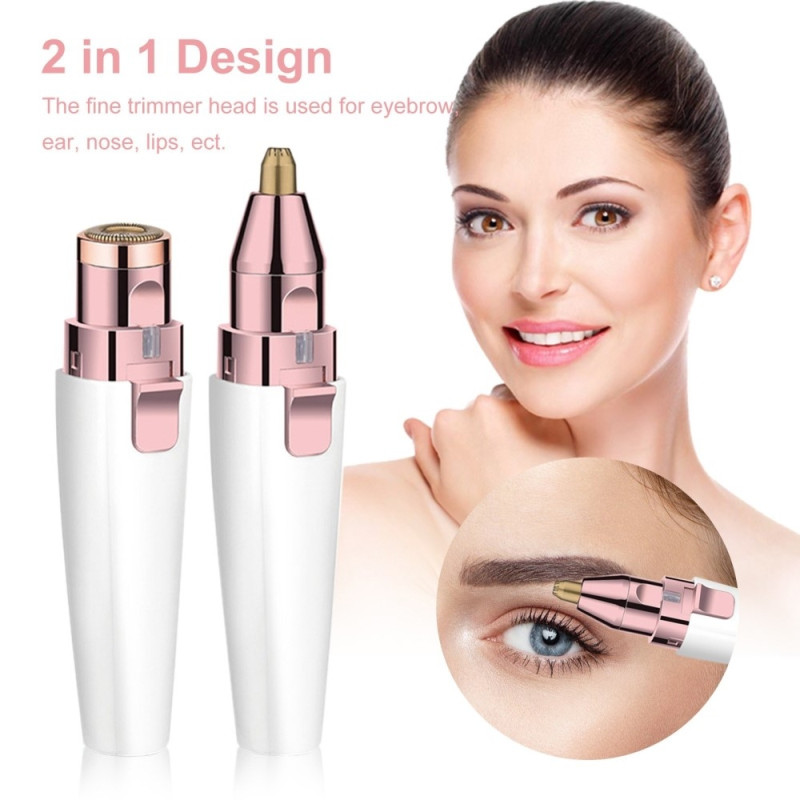 Facial hair remover hair trimmer 2 - in - 1 eyebrow shaver