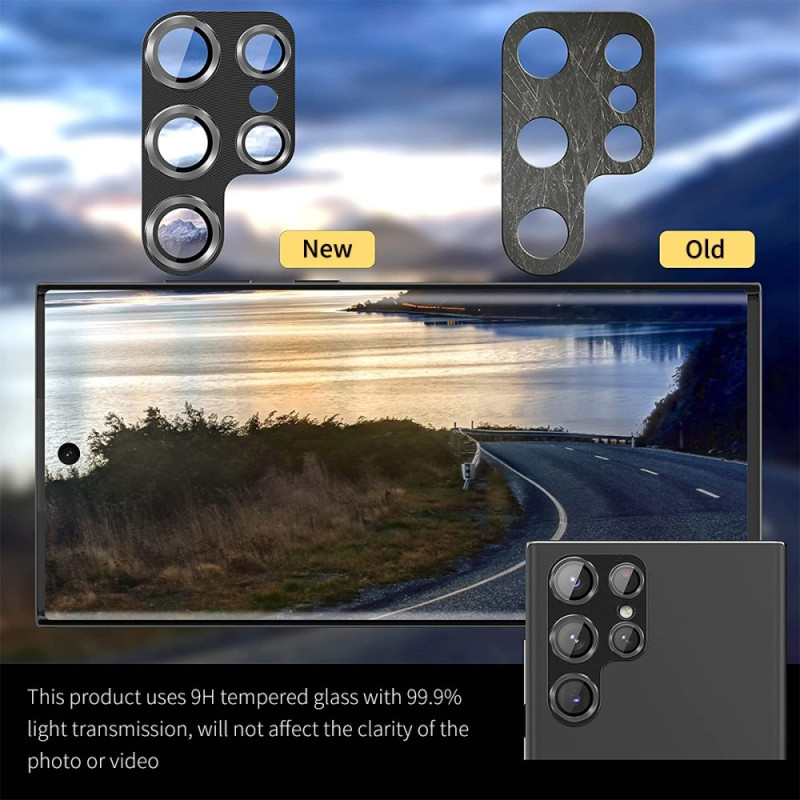 ENKAY For Samsung Galaxy S24 Ultra Camera Lens Protector Aluminium Alloy + Tempered Glass