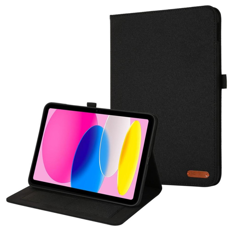 For iPad 10.9 (2022) Tablet Case Cover Cloth Texture - Black