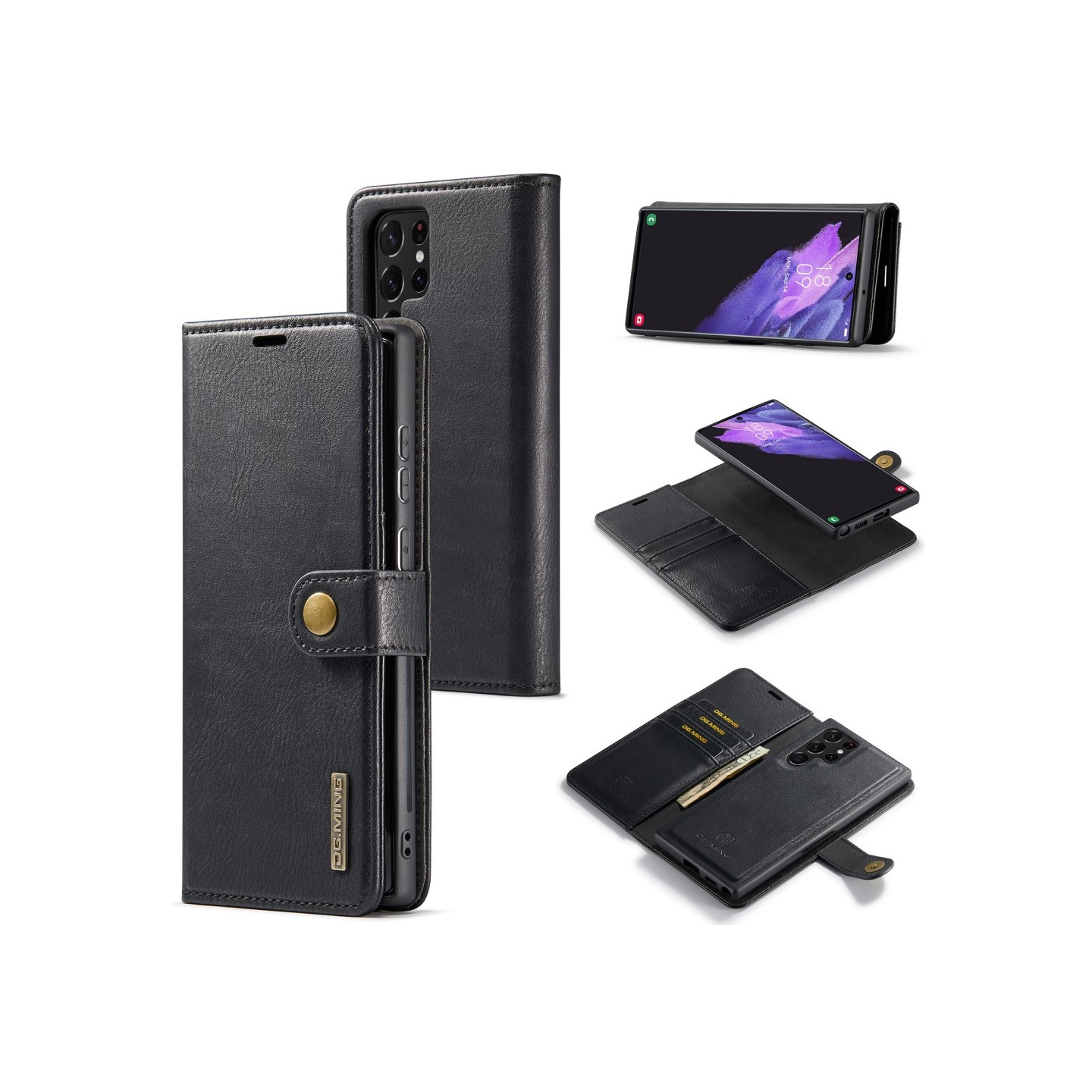 DG.MING Samsung Galaxy S24 Ultra irrotettava 2 - in - 1 - lompakkokuori