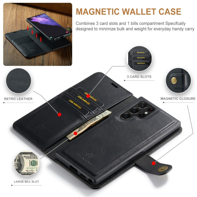DG.MING for Samsung Galaxy S24 Ultra Detachable 2 - in - 1 Wallet Cover