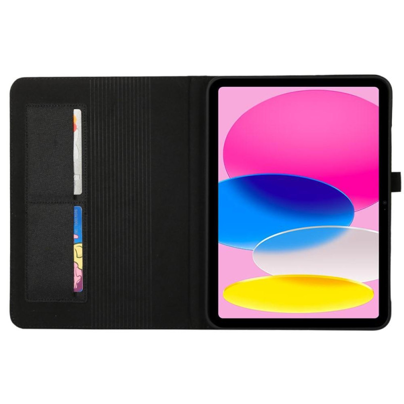 Til iPad 10.9 (2022) Tabletetui Dækstofstruktur - Sort
