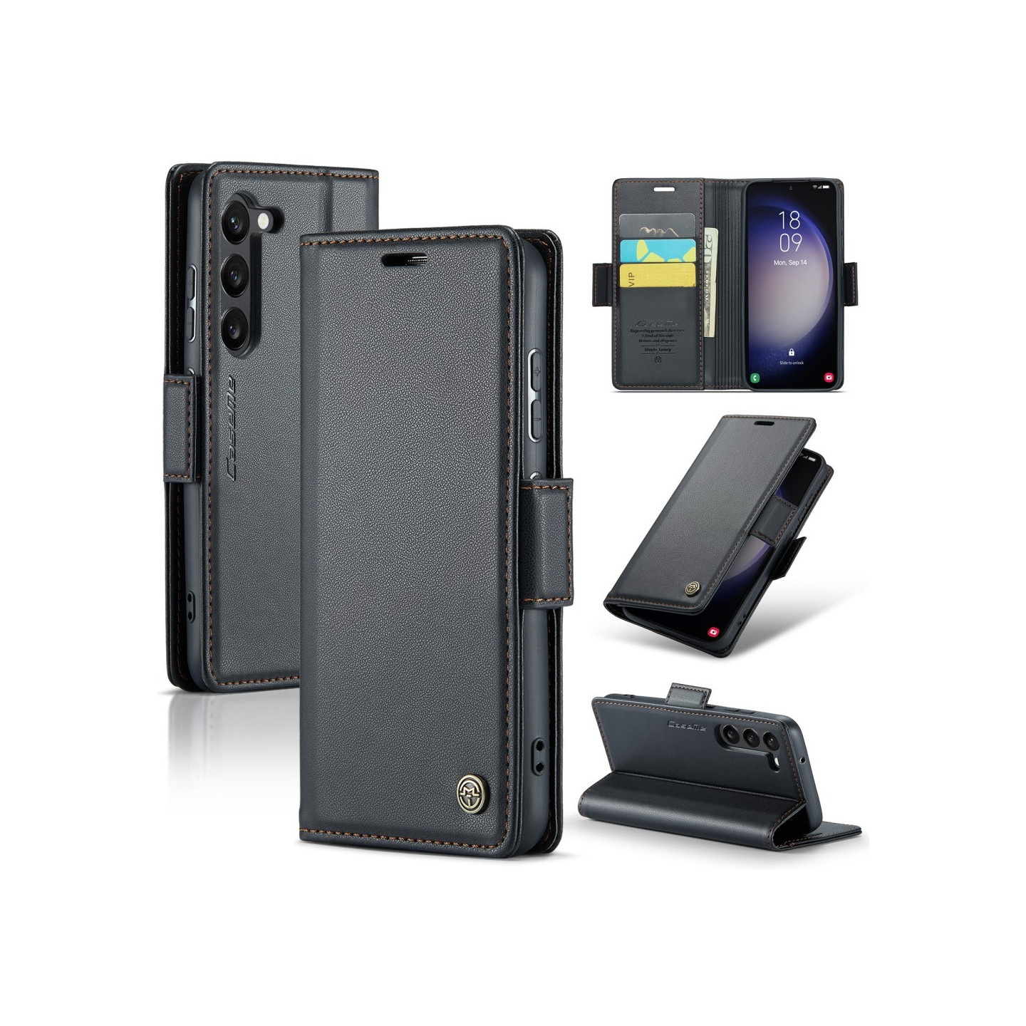 CASEME Lommebok - deksel Samsung Galaxy S24 - Svart