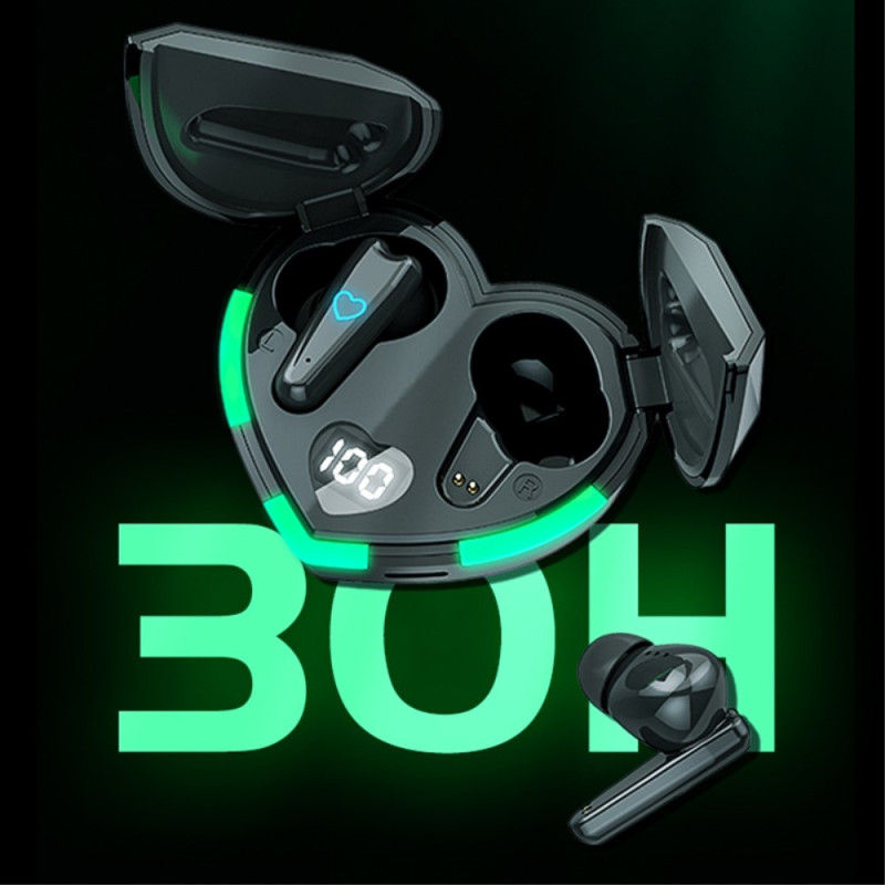 Bluetooth 5.3 In - Ear kuulokkeet + sydänlatauskotelo - musta