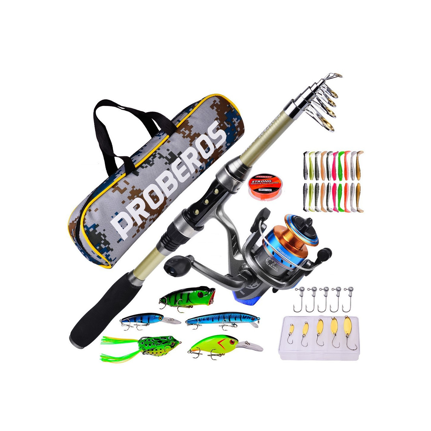 1.8 m Fishing rod Casting rod Spinning rod Combo Set fishing reel baits