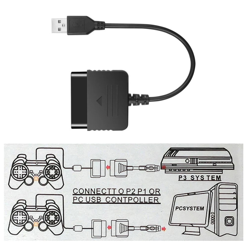Adapter for Sony PS1 PS2 spillkontrollere til PS3 PC - omformer