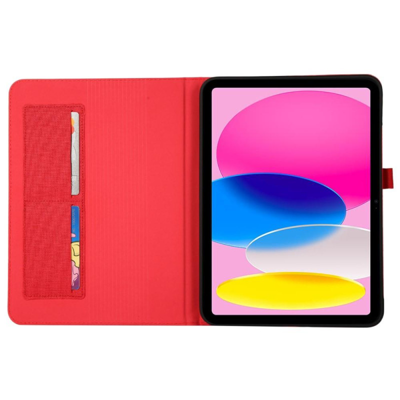 For iPad 10.9 (2022) Tablet Case Cover Cloth Texture - Pink