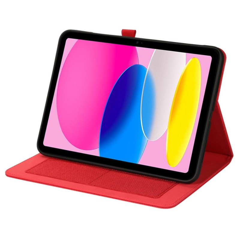 Apple iPad 10.9 2022 Sammenleggbart deksel Kortholder Stofftekstur - Rød