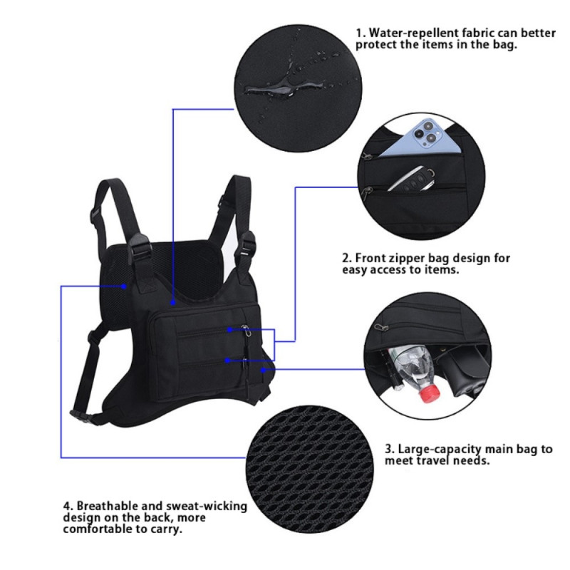 Tactical Vest Waterproof Chest Belly Bag with Multiple Pockets