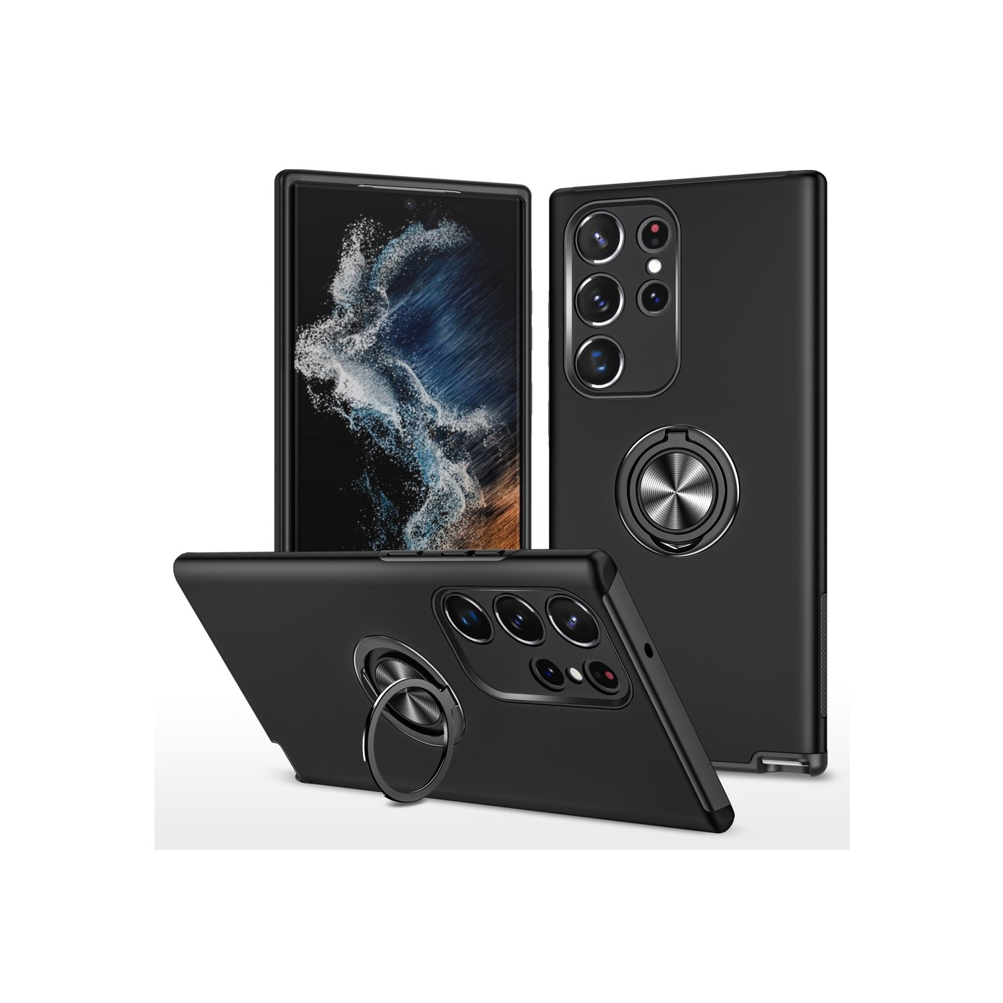 Samsung Galaxy S24 Ultra Finger Ring Kickstand Hybrid Case