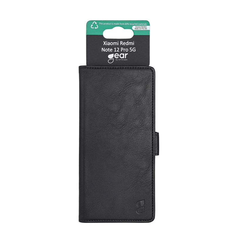 GEAR Wallet kotelo, musta Xiaomi Redmi Note 12 Pro 5G