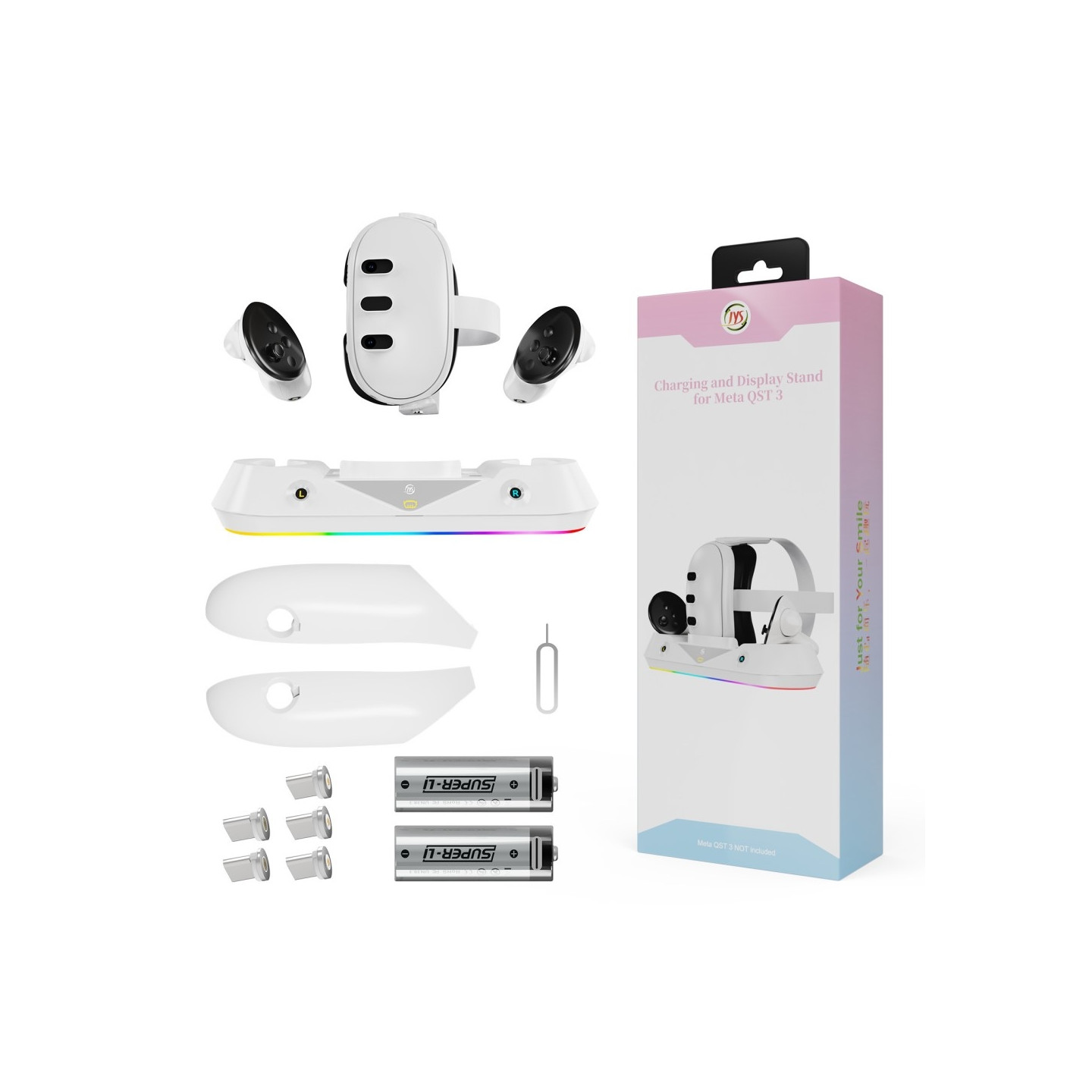 Meta Quest 3 VR Headset Controller Control Charging Dock