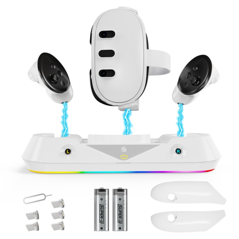 Meta Quest 3 VR Headset Controller Control Charging Dock