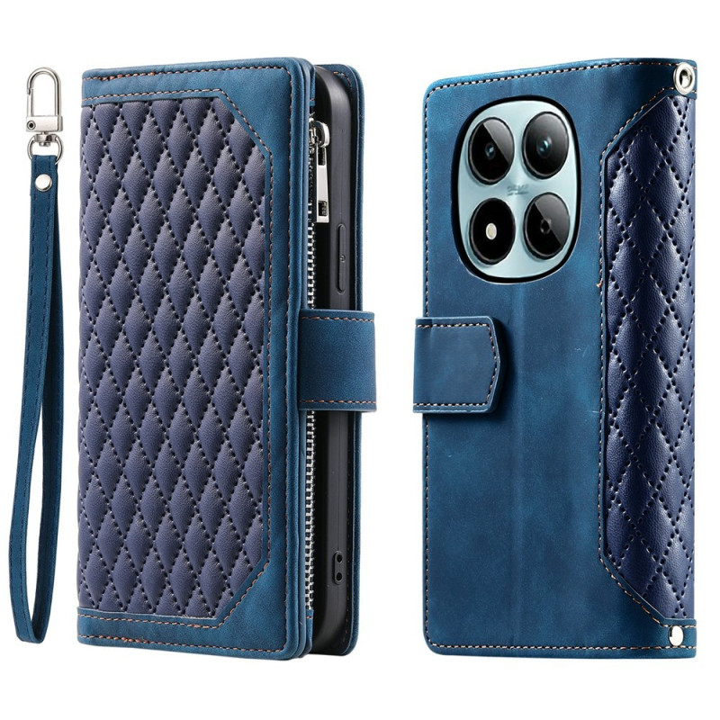 For Xiaomi Redmi Note 15 Pro 5G Zipper Wallet Case Rhombus Phone Cover