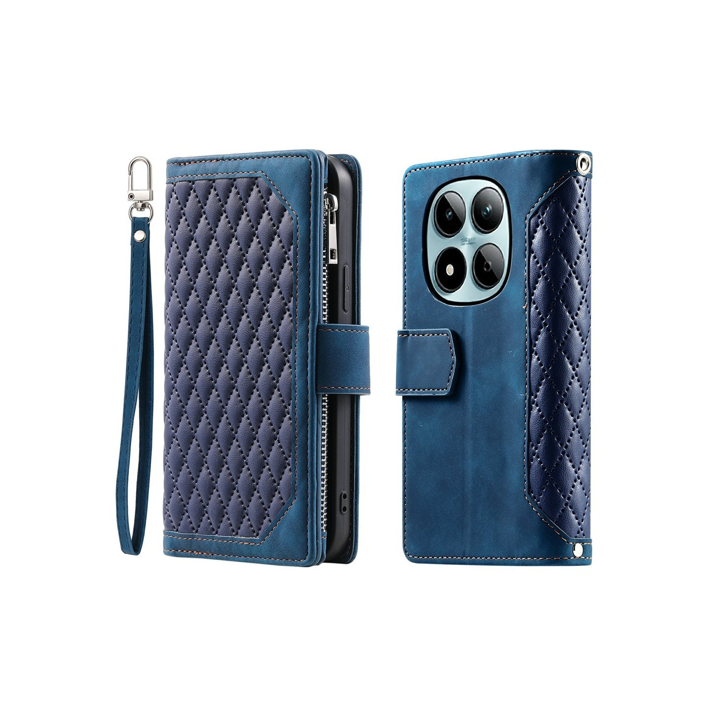 Xiaomi Redmi Note 15 Pro 5G Zipper Wallet Case Rhombus Stitching Line Puhelinsuojus