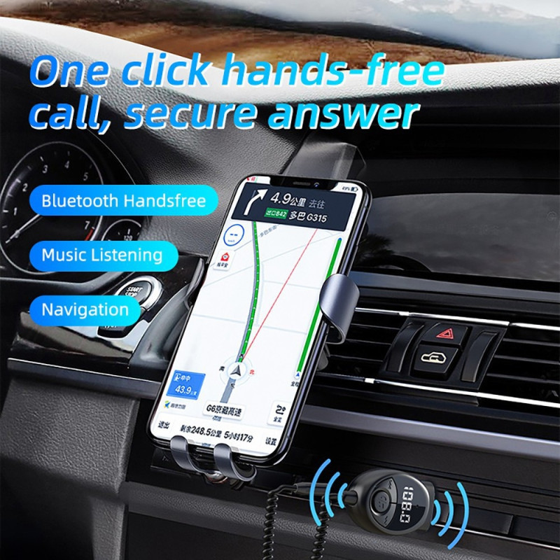 W8-autostereosovitin Bluetooth-yhteensopiva vastaanotin FM-lähetin teleskooppikaapelilla