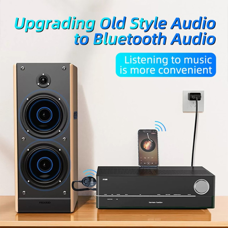 W8-autostereosovitin Bluetooth-yhteensopiva vastaanotin FM-lähetin teleskooppikaapelilla