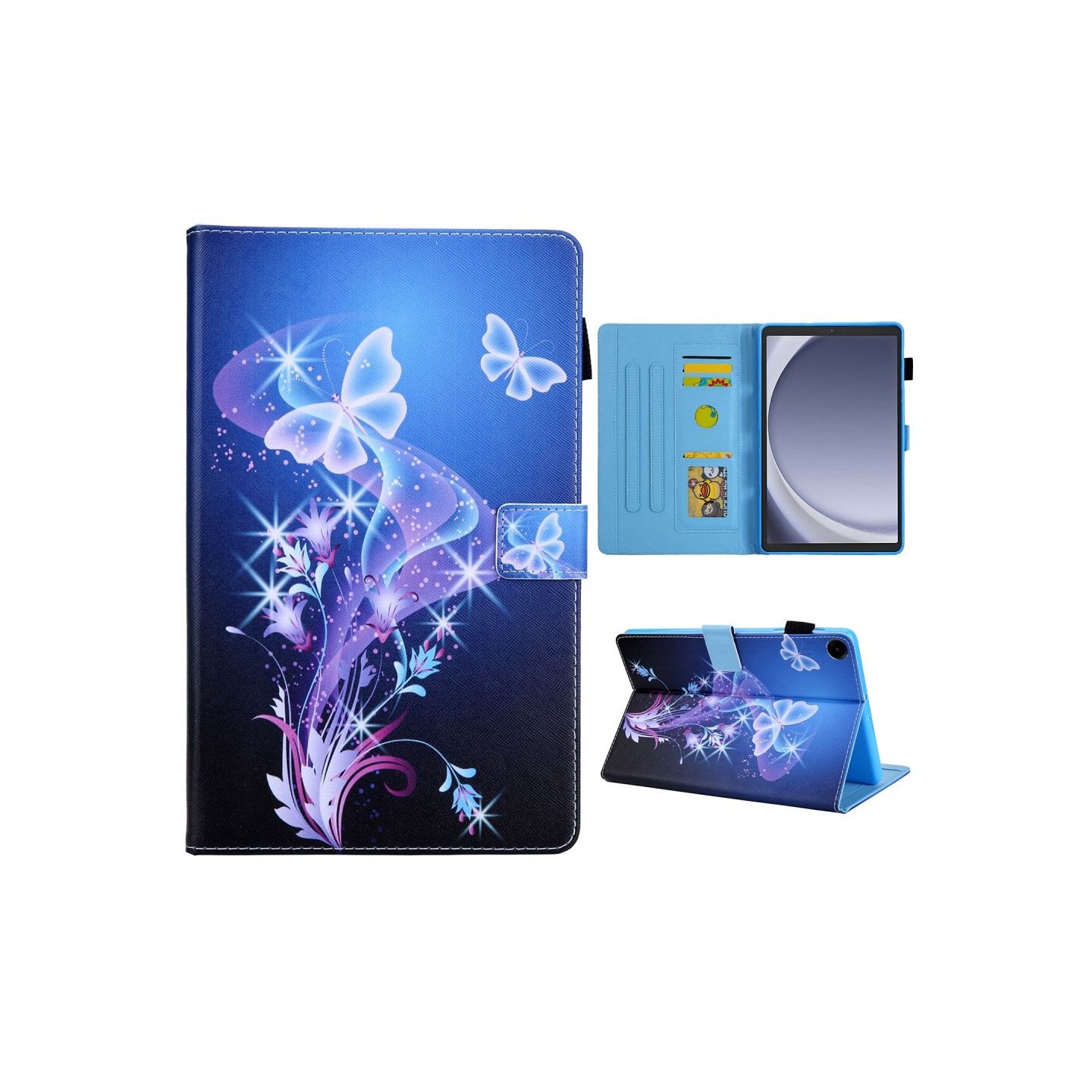 Samsung Galaxy Tab A9 Sammenleggbart Veske Kortholder - Dream Butterfly