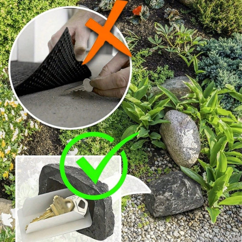 Realistisk sten reservenøgle Hides Key skjult opbevaringsboks
