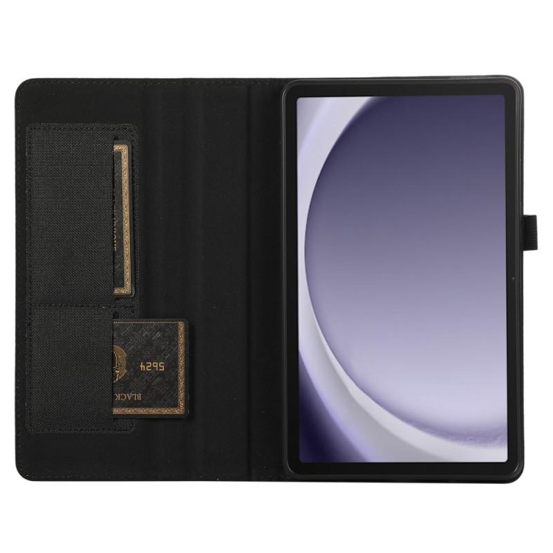 Samsung Galaxy Tab A9 Tabletetui Dækstofstruktur - Sort
