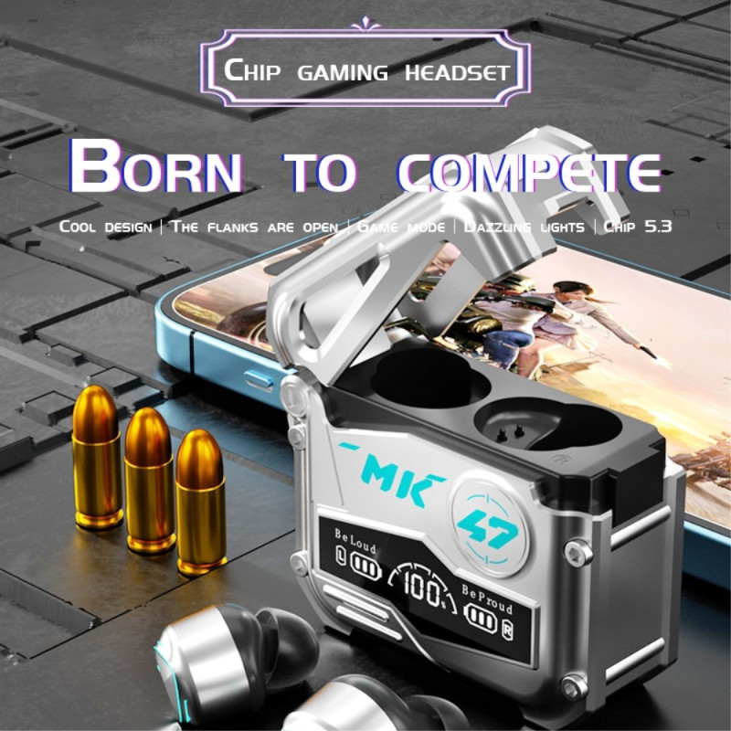 MK47 Mekanisk Gaming Bluetooth In - Ear Hodesett - Sølv