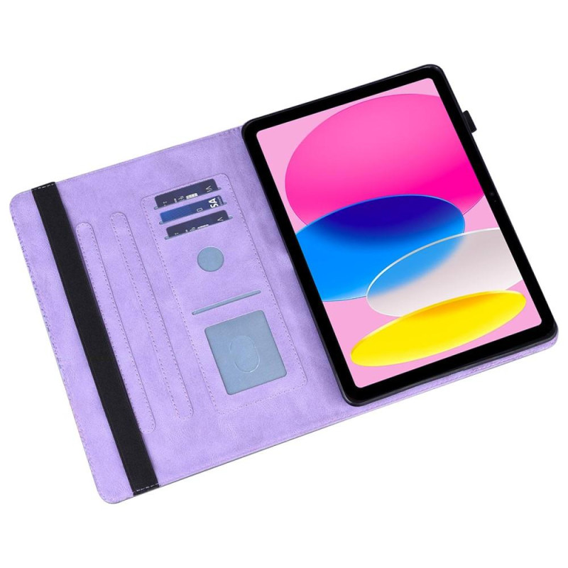 For iPad 10.9 (2022) Tablet Case Cover Flower Imprinting - Purple