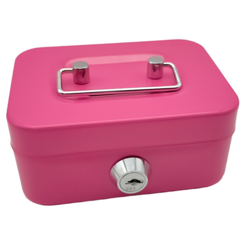 Money Box Metal Security Lock Box Lockable Money Bank Portable Small Coin Safe Box with Keys