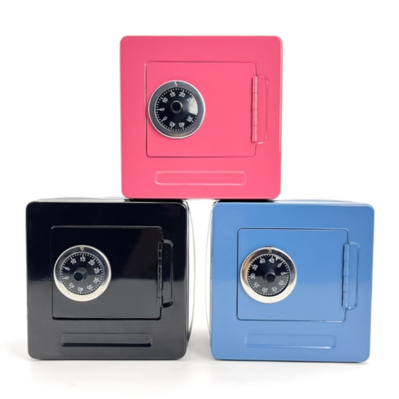 Money Box Coin Saving Banknote Cash Piggy Bank Metal Safe Box