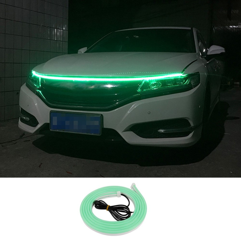 Decorative Light Strip For Car Hood Flexible Waterproof - Green 2m