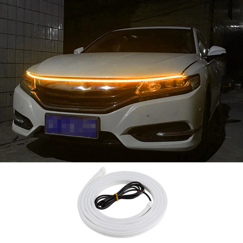 Decorative Light Strip For Car Hood Flexible Waterproof - Yellow 2m