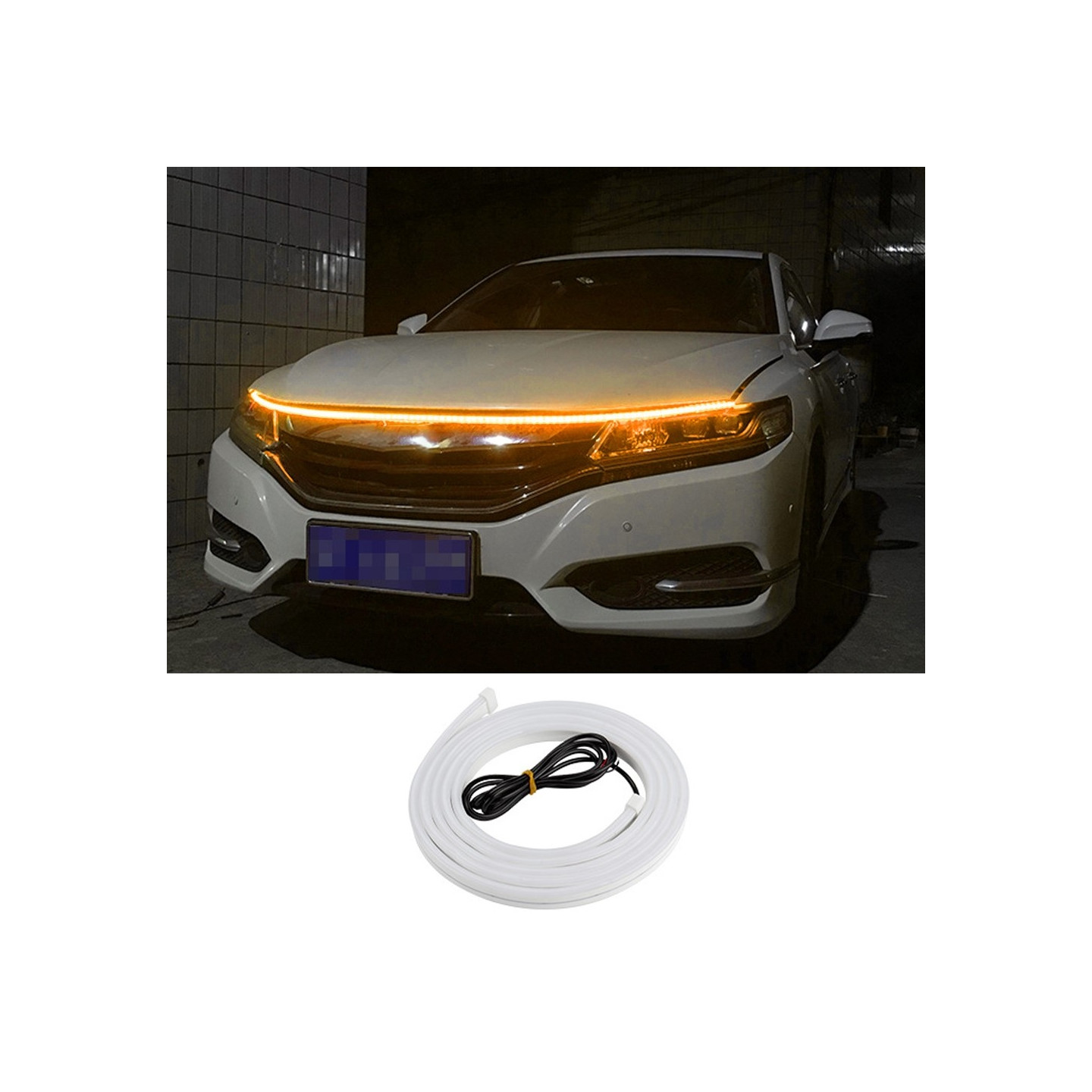 Dekorativ lysstripe for bilhette fleksibel vanntett - gul 2m