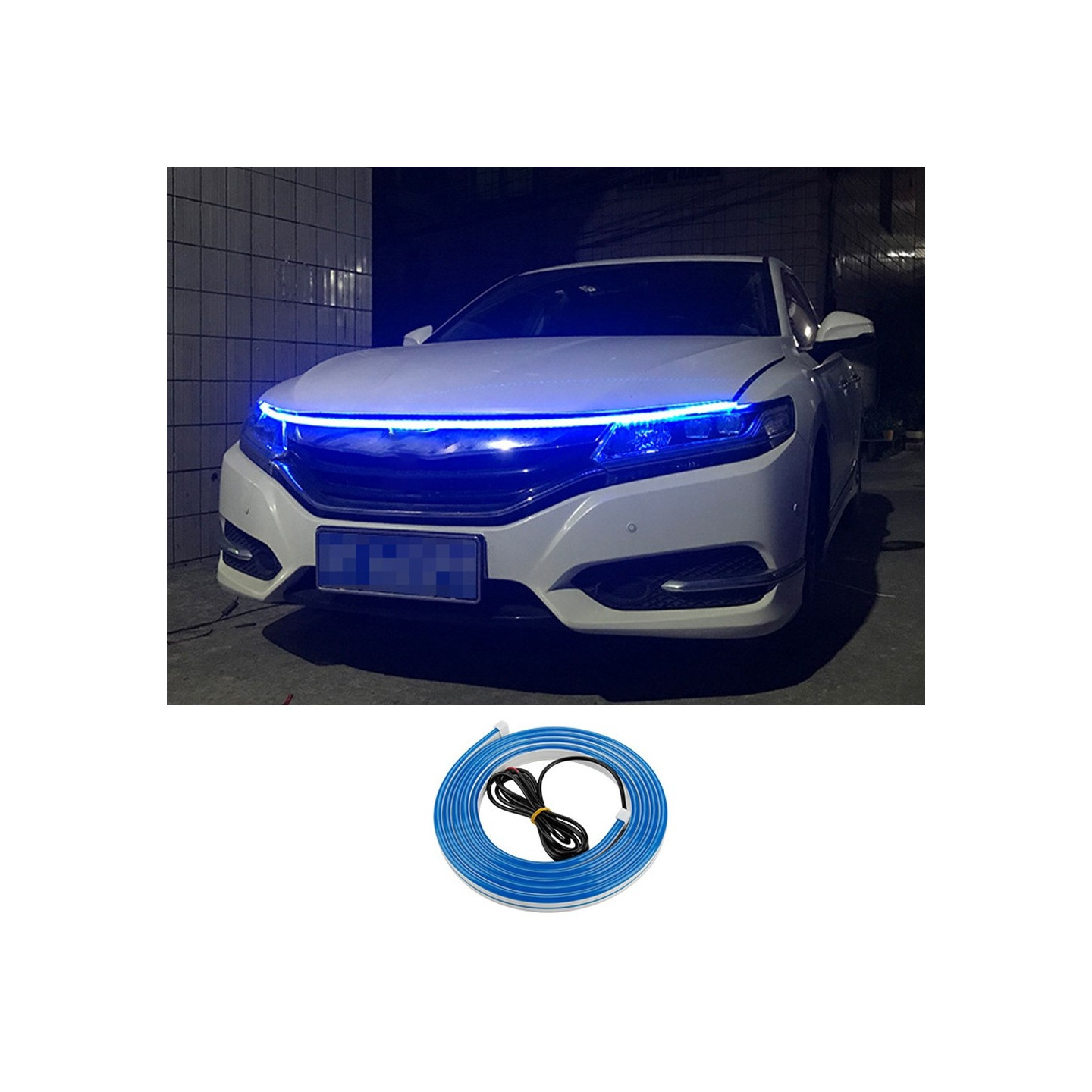 Dekorativ Lys Strip Til Bil Kaleche Fleksibel Vandtæt - Blå 2m