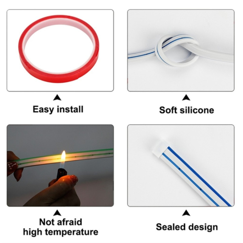 Decorative Light Strip For Car Hood Flexible Waterproof - Ice Blue 2m