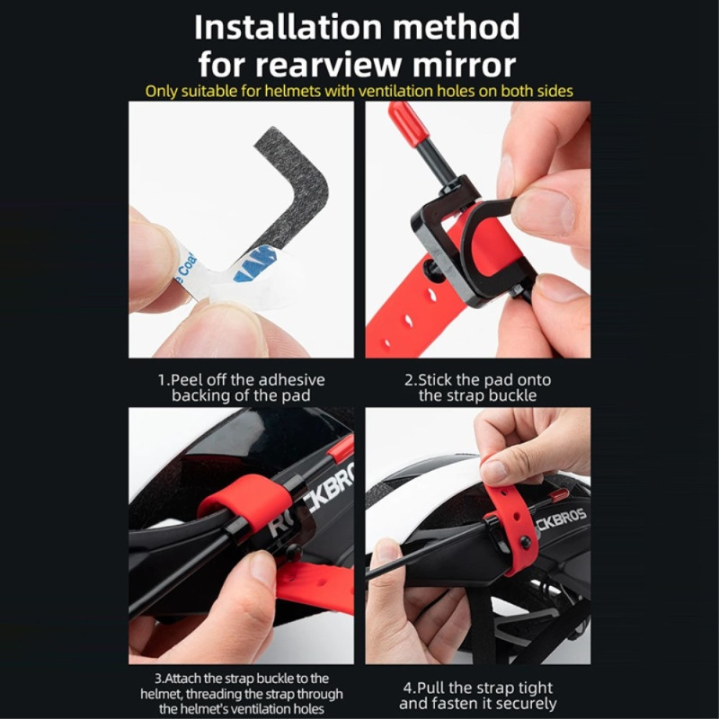 Cykelhjelm bakspejl Motorcykel Udtrækkeligt køresikkerhedsspejl