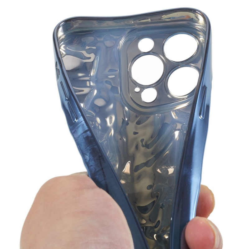 Til iPhone 15 Pro Max TPU - deksel Elektrobelagt Rynket - Blå