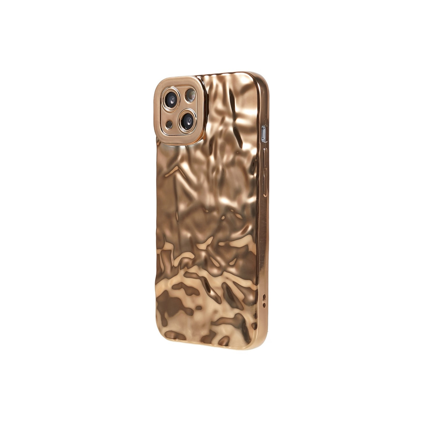 For iPhone 15 TPU Case Electroplating Wrinkled Uneven Phone Cover