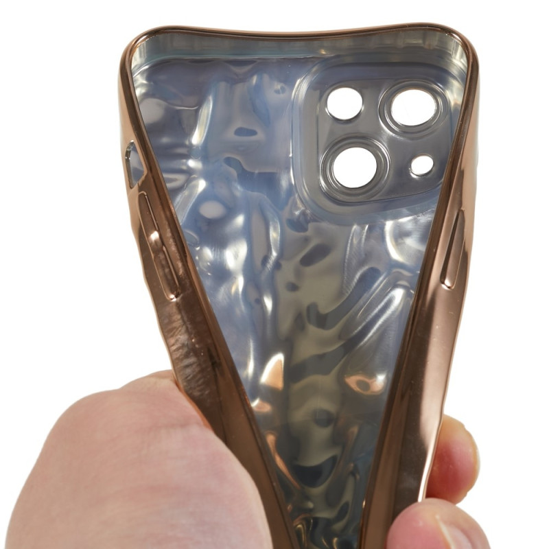 For iPhone 15 TPU Case Electroplating Wrinkled Uneven Phone Cover