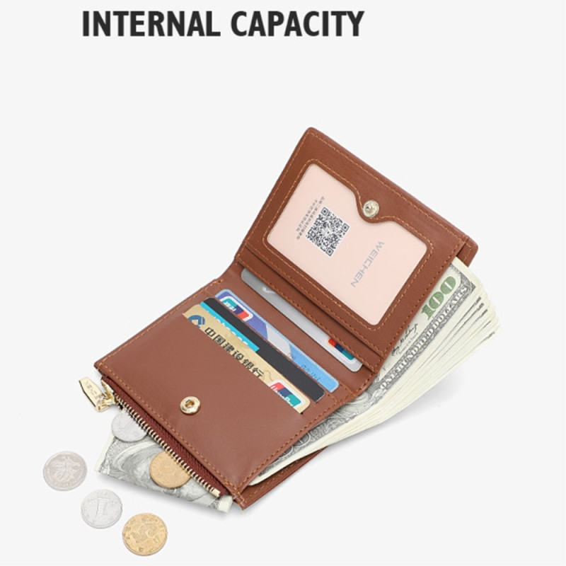 FOREVER YOUNG Stilfuld Kort Pung i PU - læder til kvinder, Bi - fold