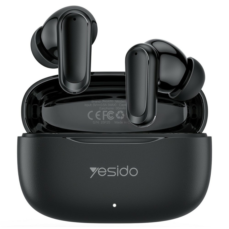 YESIDO Trådløse Hovedtelefoner In-Ear Bluetooth Stereo Hovedtelefoner med Touch-kontrol - Sort